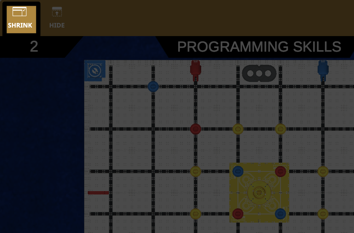 Playground window with the shrink button highlighted.