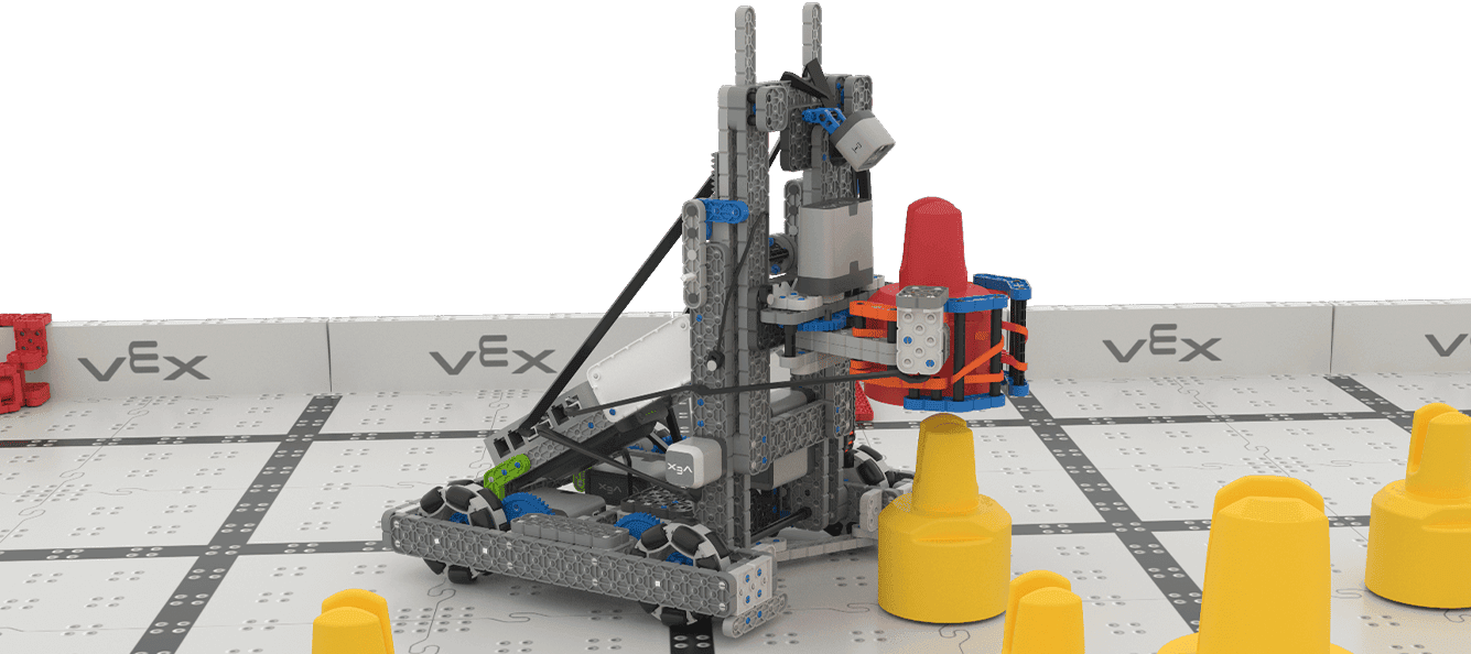 An image of Huey on the Mix & Match Field, holding a red Pin in its claw, positioned above an Orange Pin prepared to create a stack.