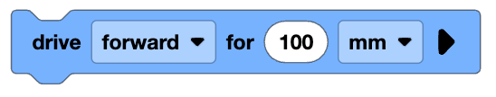 drive forward for 100 mm block