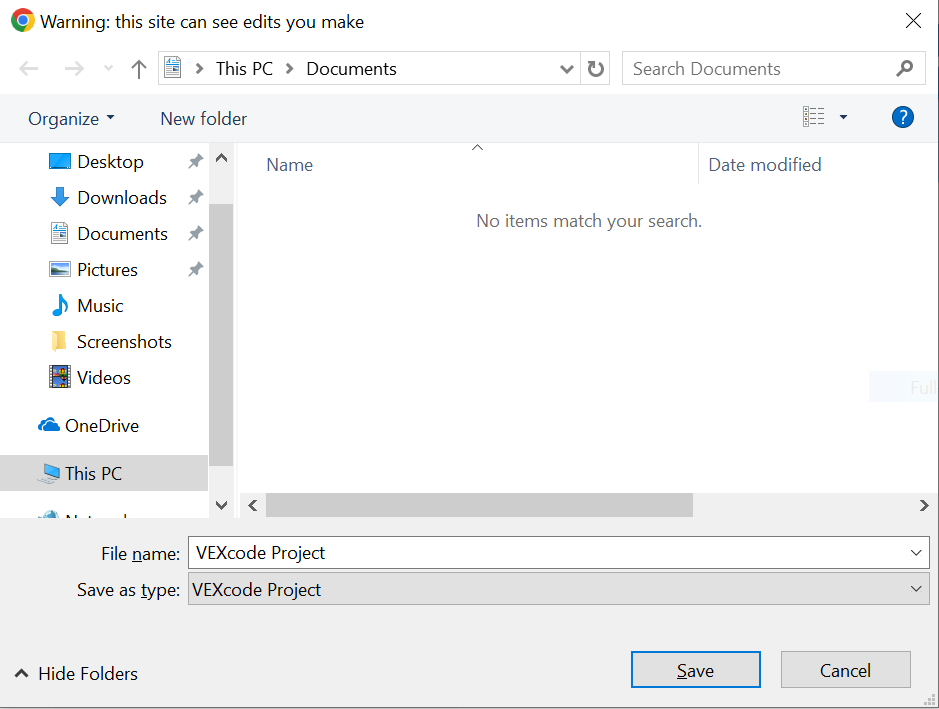 The device's Save File menu is open and set to save to the Documents folder.