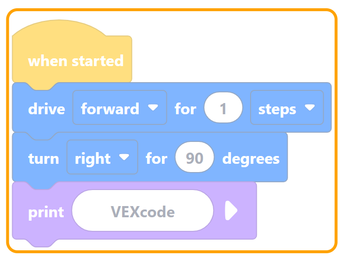 A stack of blocks with a yellow line bordering around them with a small gap between the blocks and the border.