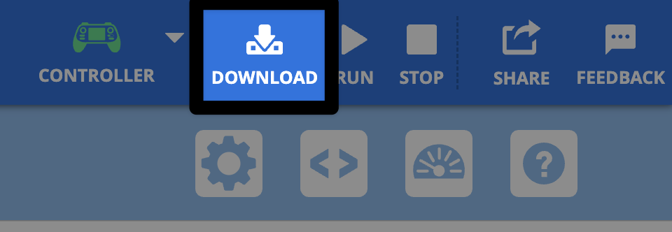 The same image as the one previous, with the Download button highlighted, to the right of the green Controller icon.