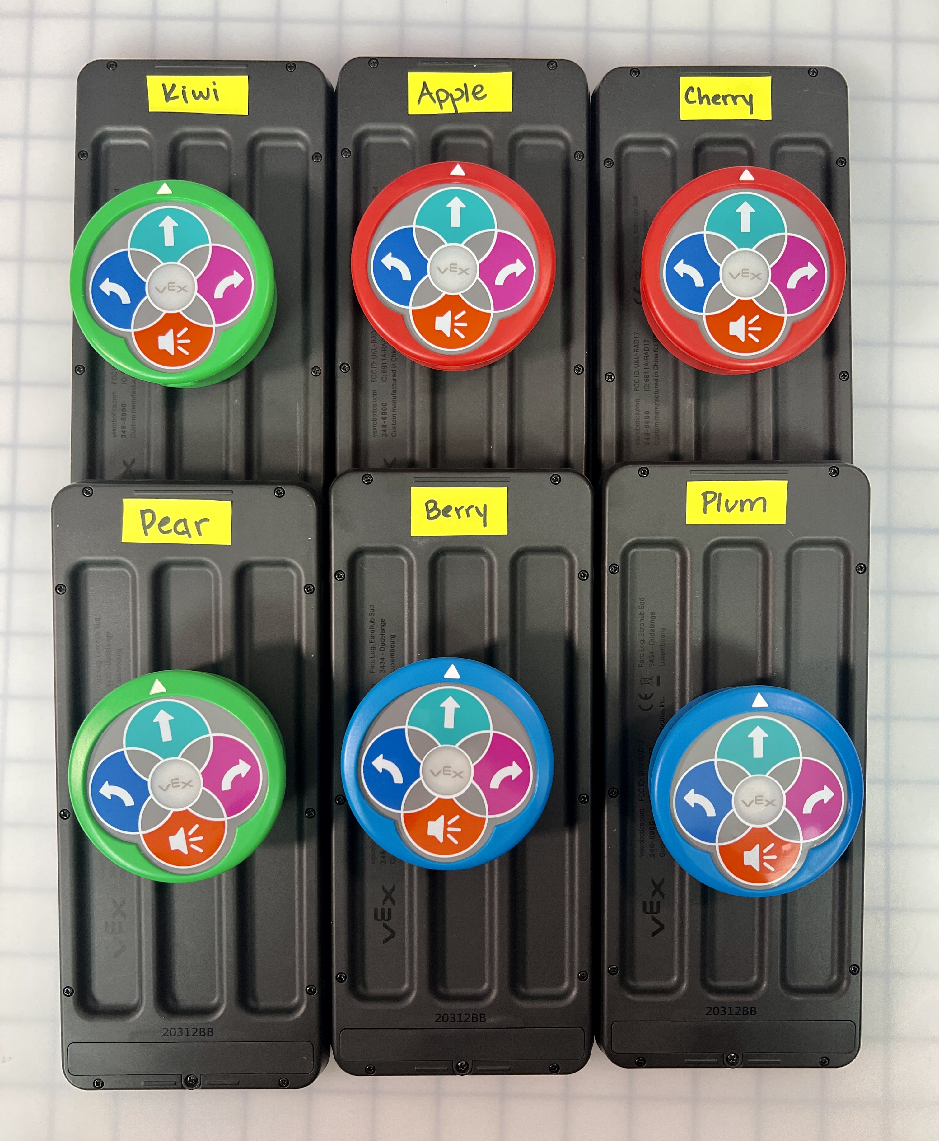 หุ่นยนต์จำนวน 6,123 ตัวแต่ละตัวถูกวางไว้บนเครื่องเข้ารหัสที่มีฉลากที่ตรงกันอยู่ด้านหลัง