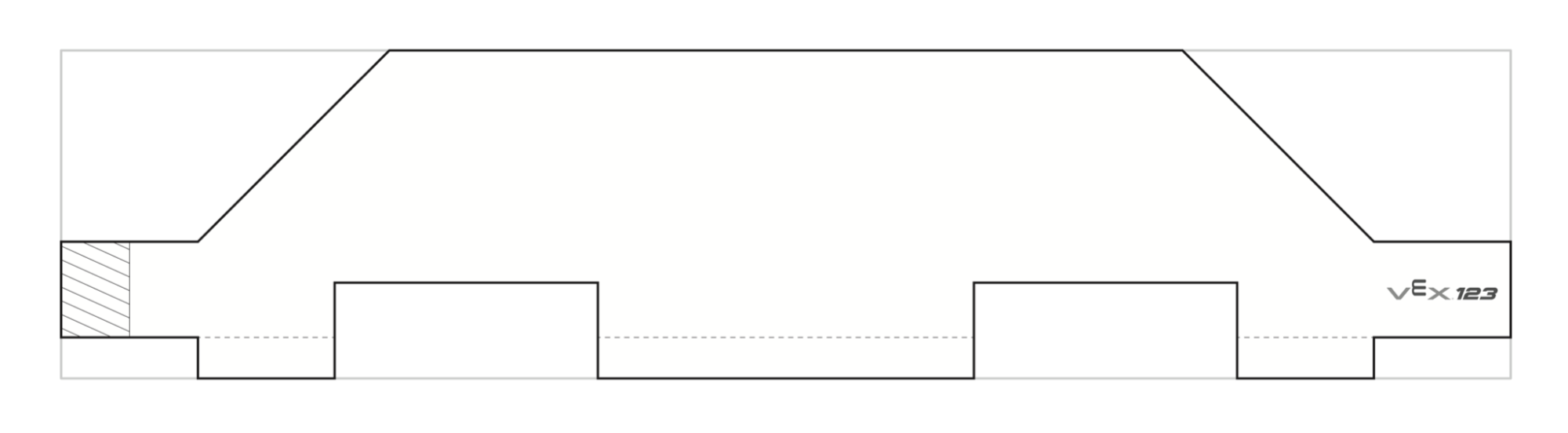 Modelo de impressão alternativo Art Ring Canvas, aqui utilizado como exemplo do que o utilizador pode esperar ao imprimi-lo. A Tela Alternativa tem um design de aba diferente para permitir que sejam adicionadas decorações adicionais ao Anel Artístico.
