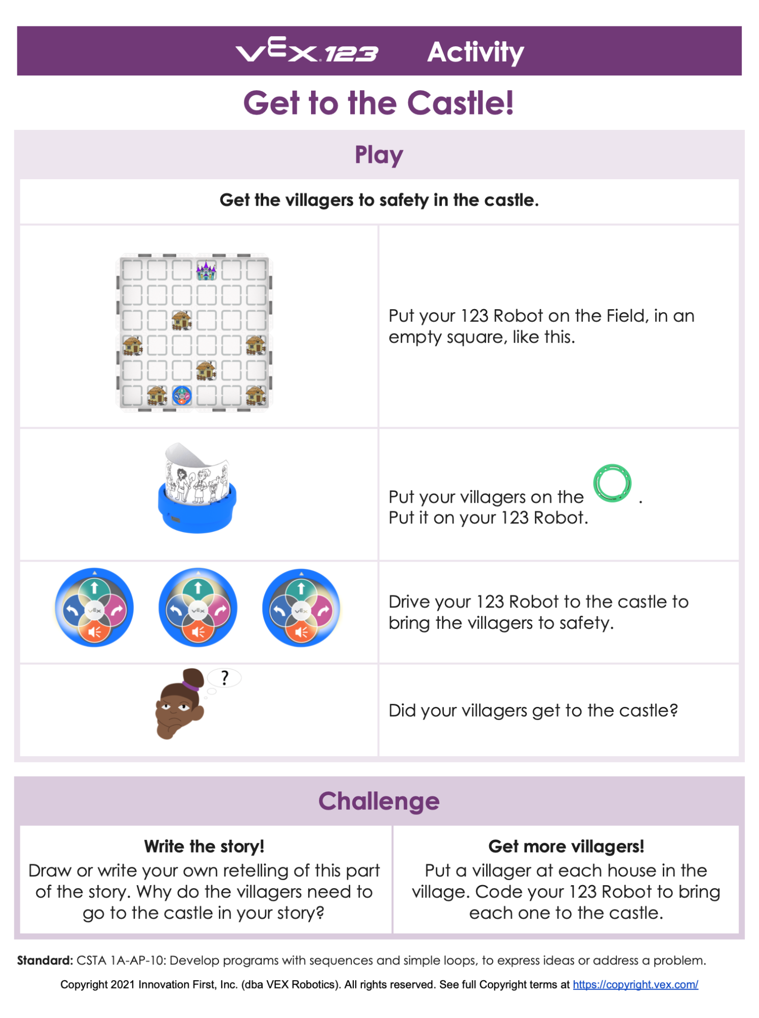 Captura de pantalla de la actividad de una página de Get to the Castle de Dragon in the Village Google Doc.