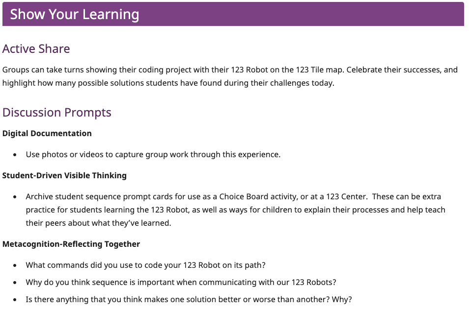 STEM laboratorijas koplietošanas sadaļas ekrānuzņēmums, lai ilustrētu tipisko koplietošanas sadaļas formātu.