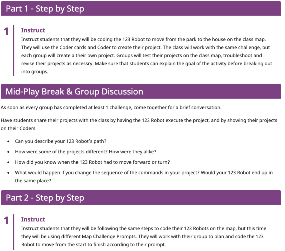 ഒരു പ്ലേ വിഭാഗത്തിന്റെ സാധാരണ ഫോർമാറ്റ് ചിത്രീകരിക്കുന്നതിന്, ഒരു STEM ലാബിന്റെ പ്ലേ വിഭാഗത്തിന്റെ സ്ക്രീൻഷോട്ട്.