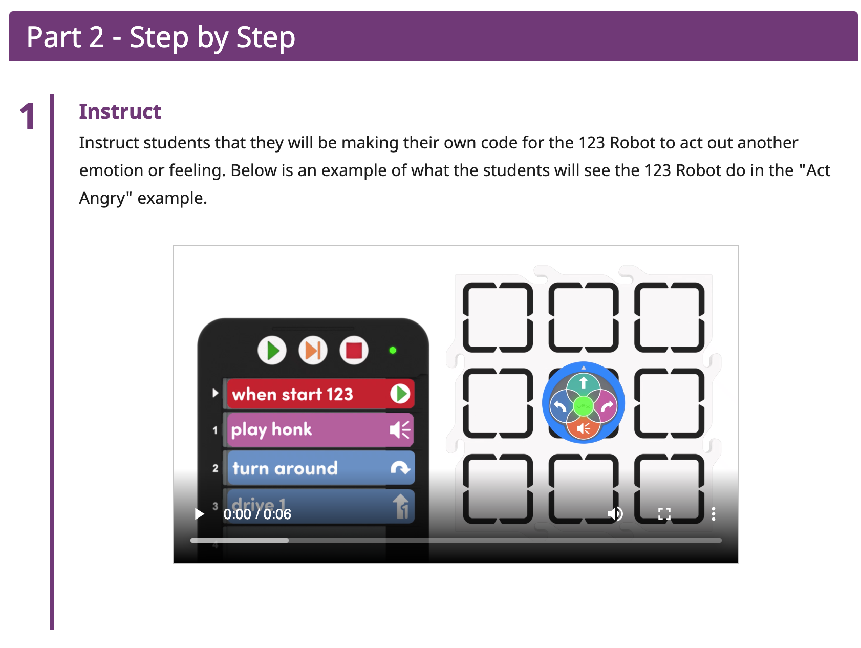 Screenshot della sezione Play Part 2 di uno STEM Lab, per illustrare il formato tipico alla fine di una sezione Play.