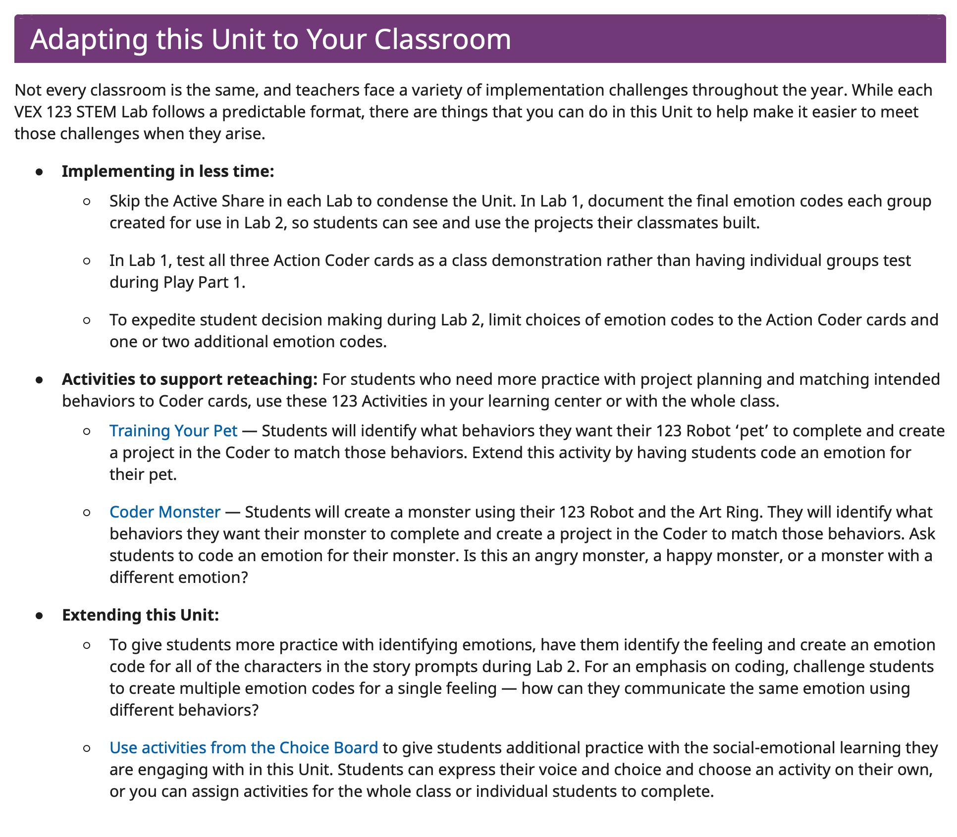 Tangkapan layar bagian Menyesuaikan Unit Ini dengan Kelas Anda di halaman Panduan Kecepatan, digunakan sebagai contoh.
