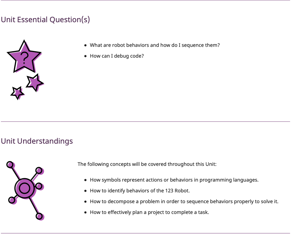 Знімок екрана розділів «Основні запитання» та «Інформація про розділ» зі сторінки «Огляд», використаний як приклад.
