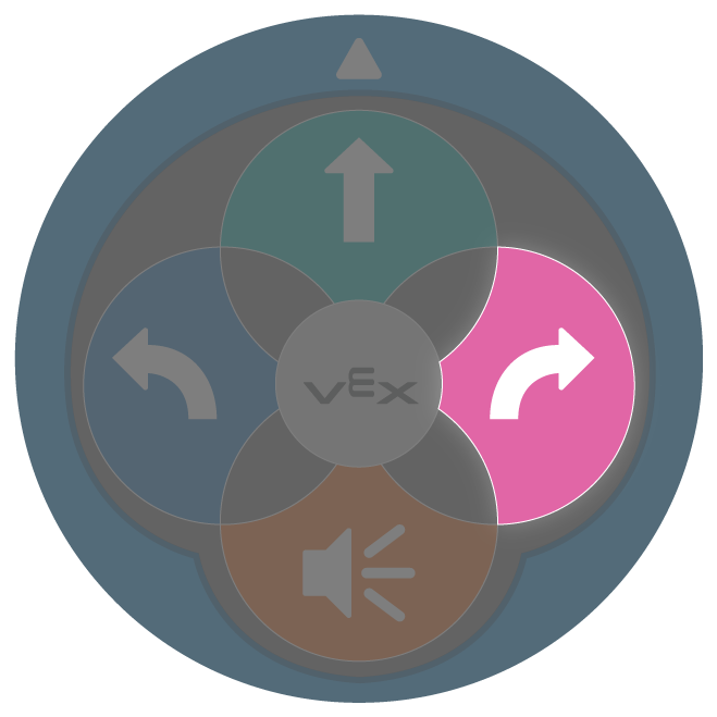 Labā poga 123 Robot labajā pusē ir iezīmēta.