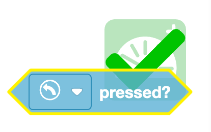 VEXcode 123 Het ingedrukte blok wordt over het Monitor Console-pictogram in de werkruimte gesleept. Het Monitor Console-pictogram is groen met een vinkje om aan te geven dat deze detectiewaarde kan worden bewaakt.