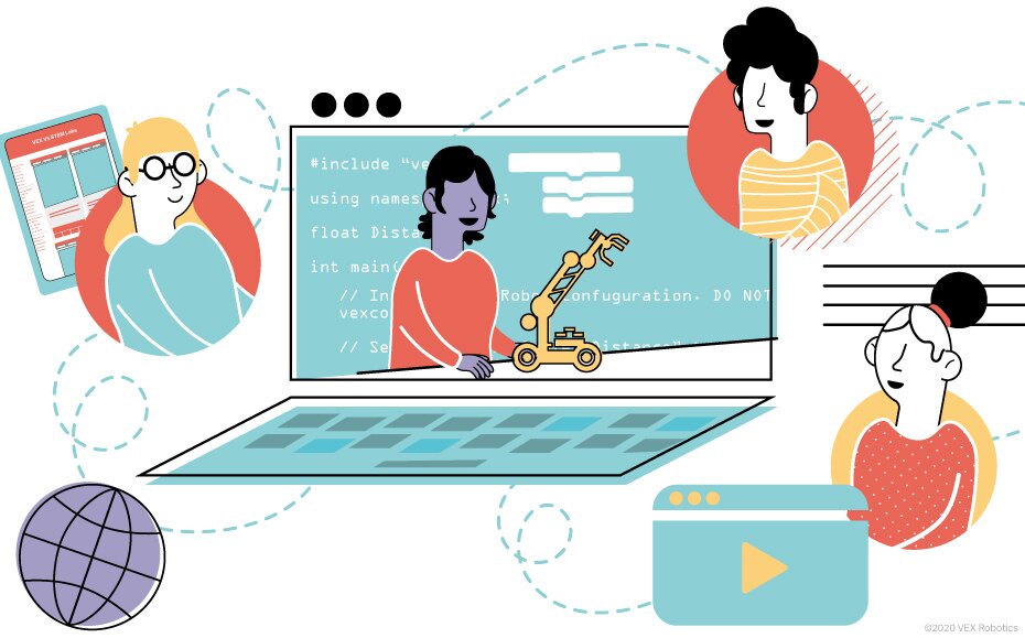 Oktatók sokrétű csoportja online oktatási foglalkozáson vesz részt, bemutatva az együttműködésen alapuló virtuális tantermi környezetet, hangsúlyozva az oktatók támogatását a COVID-19 idején.