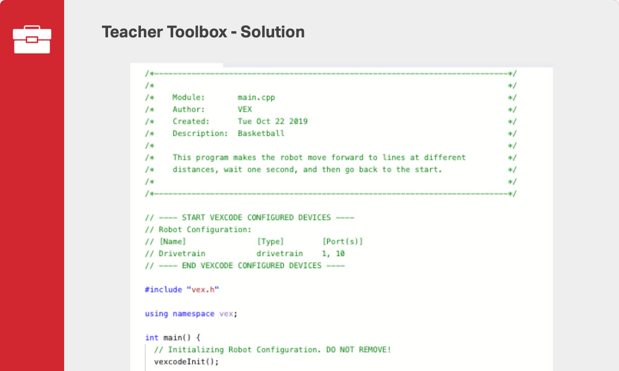 Screenshot di un'interfaccia di programmazione VEX V5, che mostra vari blocchi di codifica e opzioni per progetti di robotica educativa, illustrando gli strumenti disponibili per l'insegnamento con VEX V5.