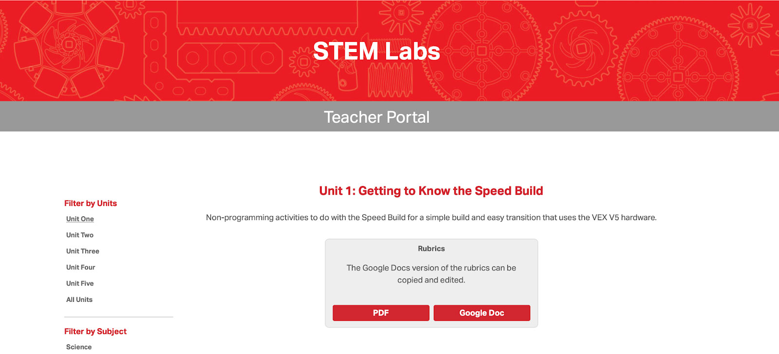 Captura de tela de uma interface de programação VEX V5, mostrando blocos de código para atividades educacionais de robótica, ilustrando os recursos e o layout para fins didáticos.