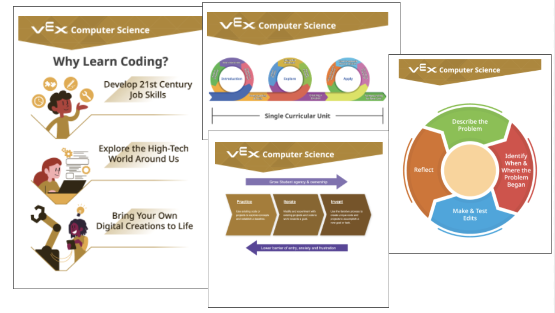 Una escena en el aula con estudiantes que participan en el aprendizaje práctico con kits de robótica VEX, que muestra la colaboración y la creatividad en un entorno educativo.