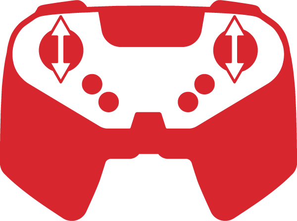 Controller-Symbol für Panzersteuerung, das anzeigt, dass der linke und rechte Joystick verwendet werden.