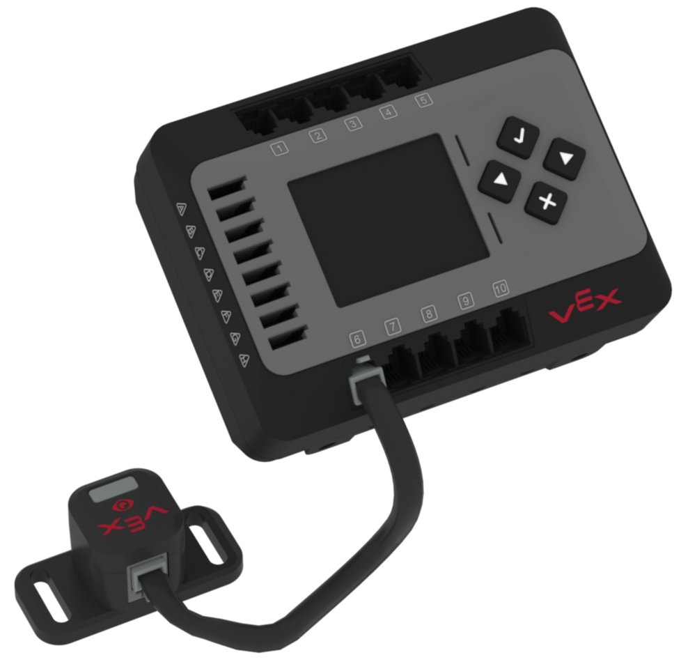 Esquema de um cérebro EXP ligado a um sensor ótico.