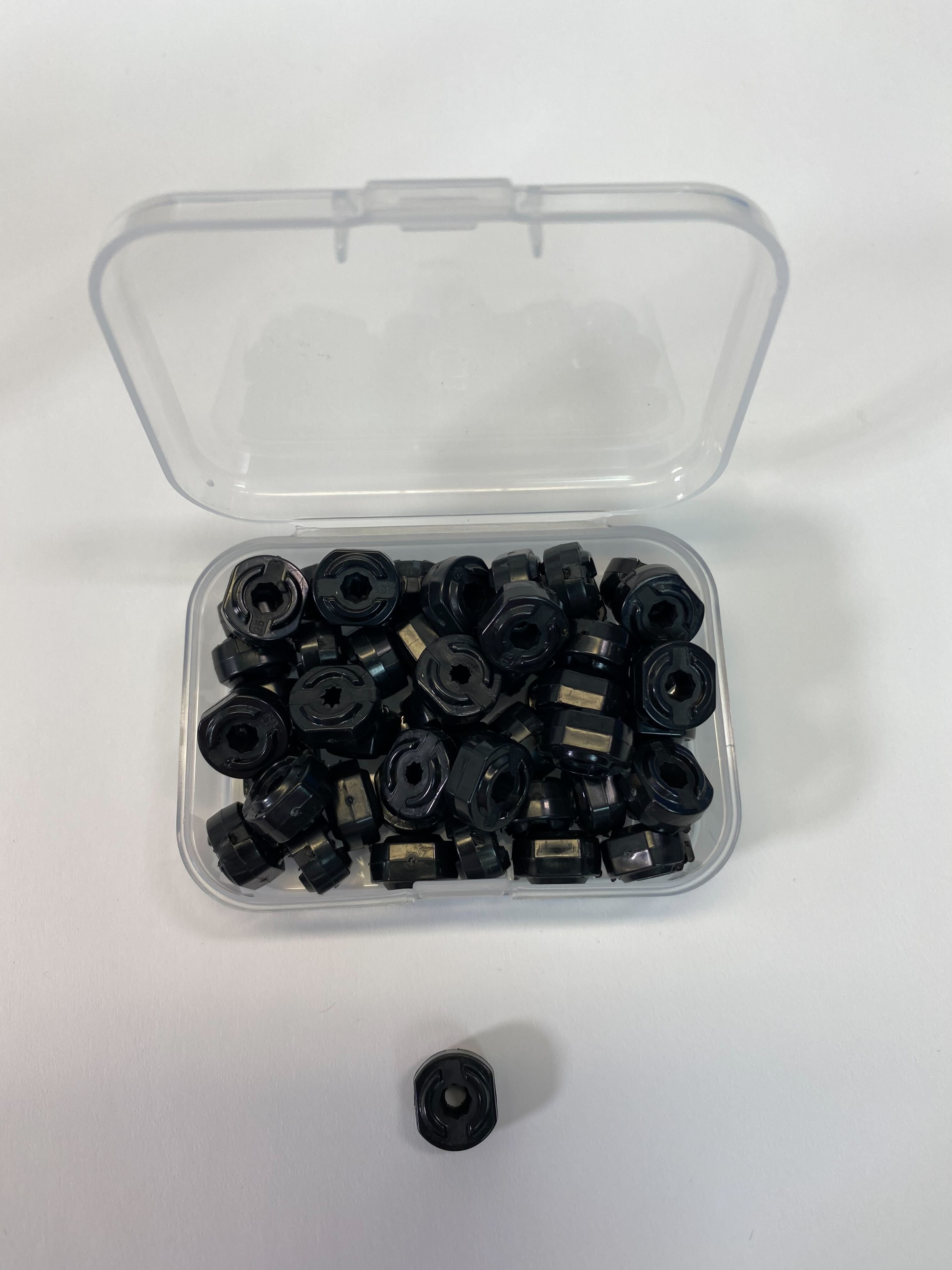 Jewel Case met extra rubberen schachtkraagstukken.