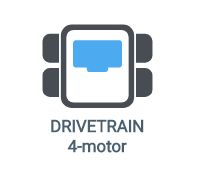 VEXcode EXP Add a Device мәзіріндегі Drivetrain 4-motor опциясының скриншоты.