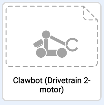 مشروع قالب محرك Clawbot Drivetrain 2 في VEXcode EXP.