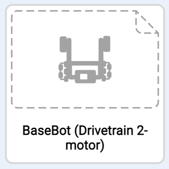 Šablona projektu 2motorového pohonu BaseBot ve VEXcode EXP.