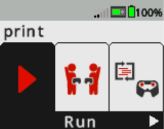 Viene visualizzata la schermata EXP Brain con il menu del progetto aperto e l'opzione Esegui selezionata. Esegui è la prima opzione nel menu Progetto.