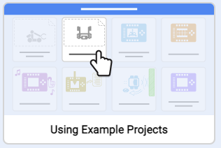 Miniatura do vídeo tutorial "Utilizar Projectos de Exemplo" no VEXcode EXP.