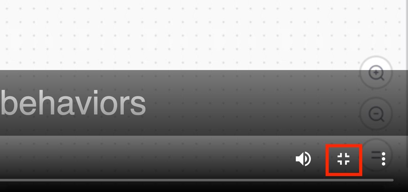 Відеоінструкція відкрита та працює в повноекранному режимі, а на місці значка повноекранного режиму є значок виходу з повноекранного режиму.