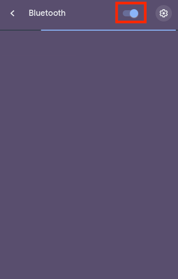 Hình minh họa công tắc bật/tắt Bluetooth ở vị trí "bật", được sử dụng để khắc phục sự cố kết nối Bluetooth.