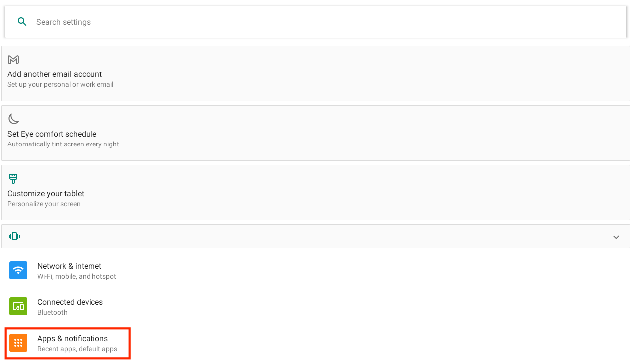 Capture d'écran montrant les paramètres des applications et des notifications sur un appareil, illustrant les options de dépannage des connexions Bluetooth.