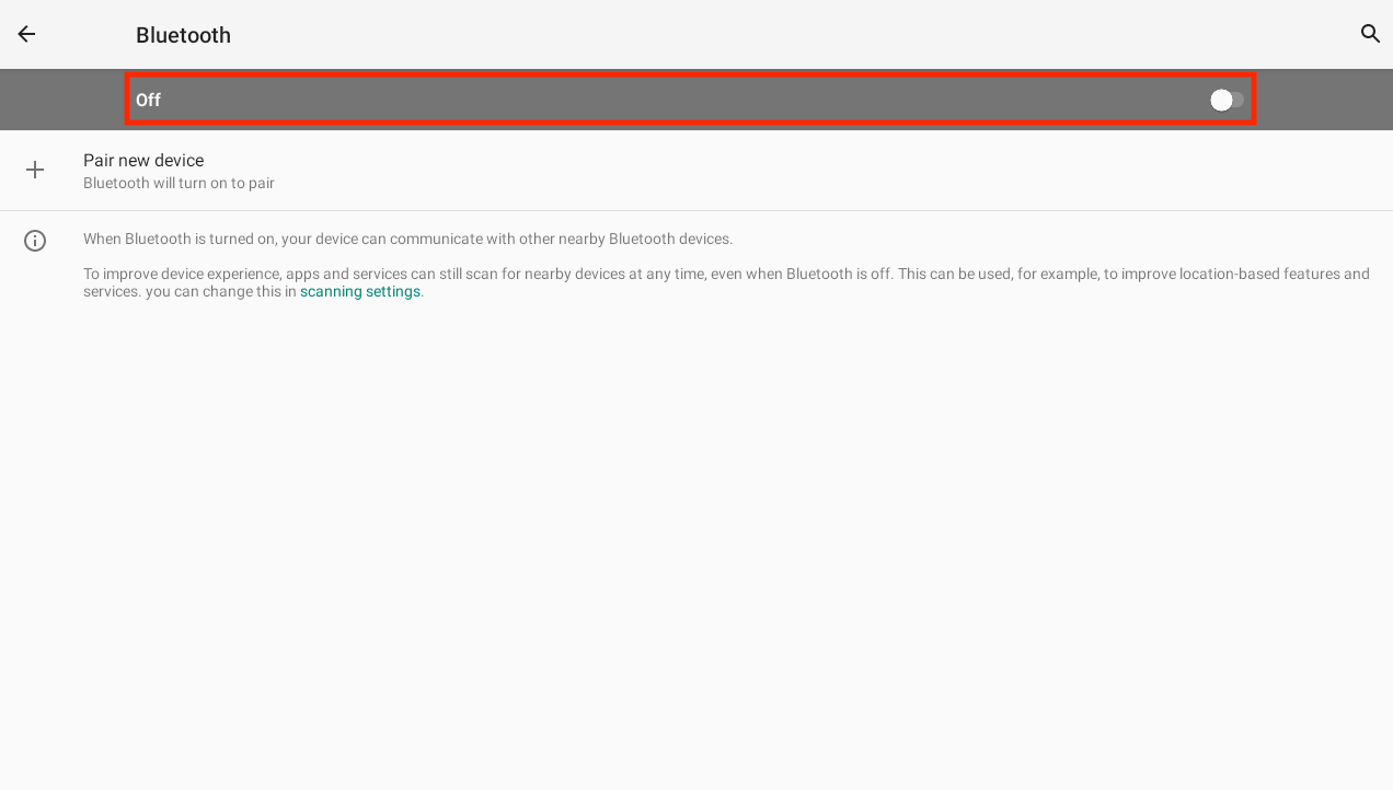 Icône Bluetooth avec un symbole « X » rouge indiquant que Bluetooth est désactivé, utilisée dans le cadre du dépannage des problèmes de connexion Bluetooth.