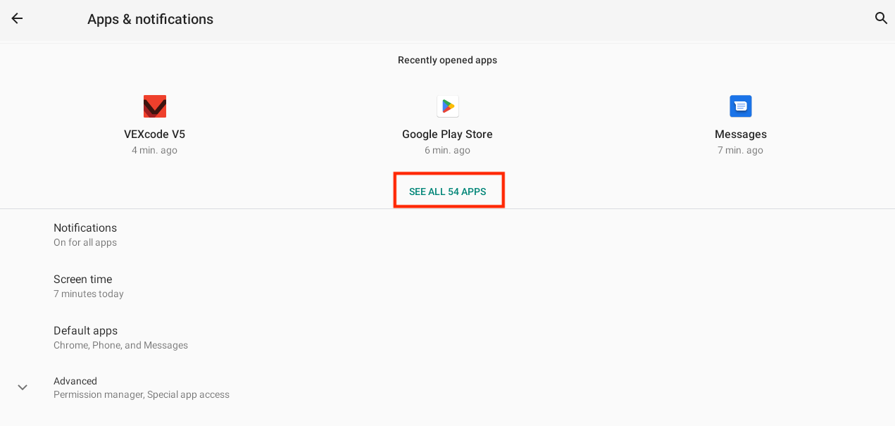 Screenshot dell'interfaccia "Visualizza tutte le app" su un dispositivo, che mostra varie icone di applicazioni, utilizzate nel contesto della risoluzione dei problemi delle connessioni Bluetooth.