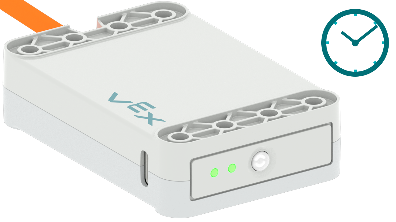 バッテリーが完全に充電され、学校の授業 1 日分に十分な充電量があることを示す時計アイコンが表示されます。