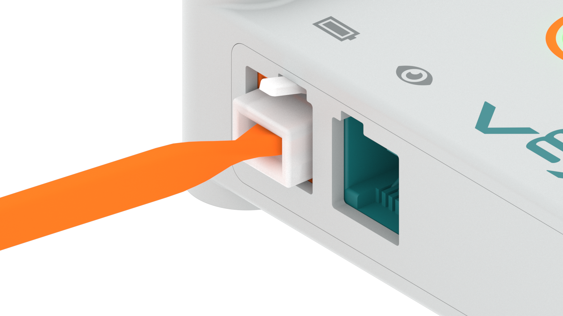 Bộ não có cáp pin được cắm vào cổng pin để cấp nguồn cho bộ não.