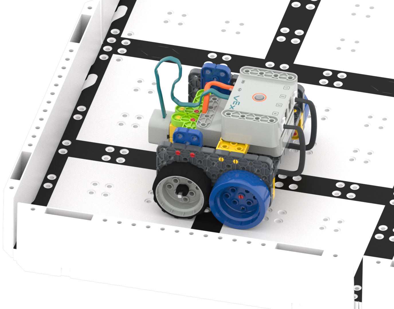 Code Base-robot veilig op een stabiel GO-speelveld geplaatst.