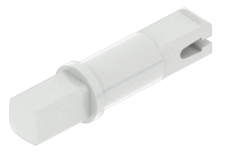 Perno grigio del kit VEX GO, utilizzato per collegare componenti dotati di fori quadrati.