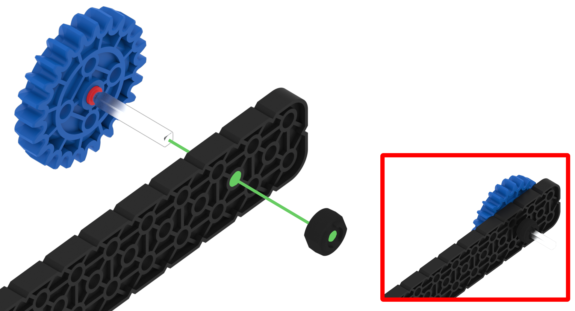 A fémtengely helyén tartására használt tengelygyűrű diagramja.