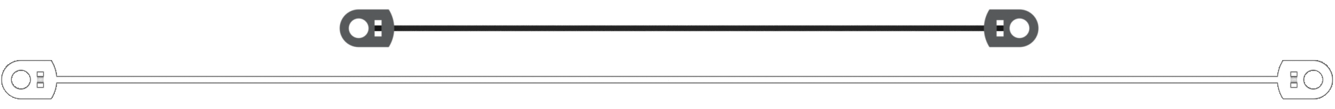 VEX GO キットの長いロープと短いロープのピース。