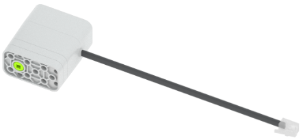 VEX GO-motorgedeelte met een aangesloten kabel die in een van de Smart Ports van de Brain kan worden gestoken.