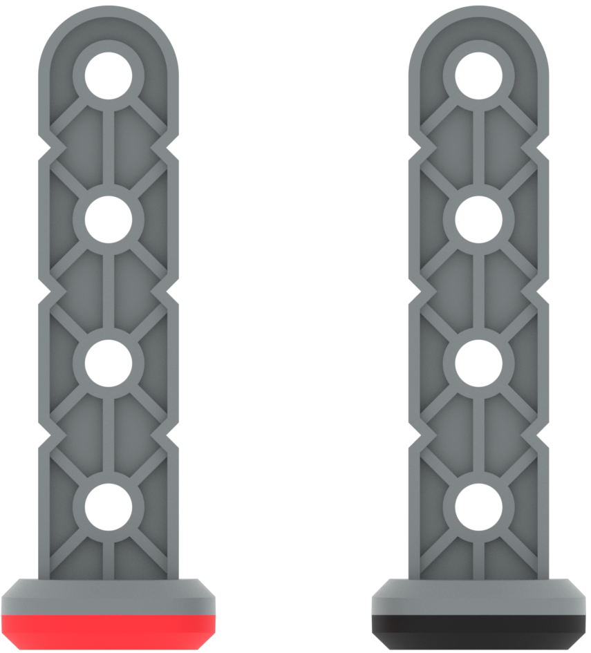 Diagram semua bagian Magnet dalam VEX GO Kit, satu Utara dan satu Selatan.