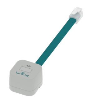 Pieza del sensor ocular VEX GO con un cable adjunto que se puede conectar al puerto del sensor ocular del cerebro.