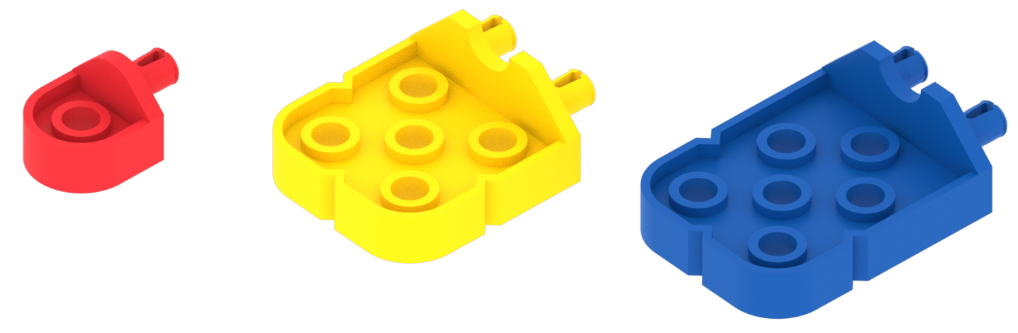 VEX GO キット内のすべてのコネクタ部品の図。