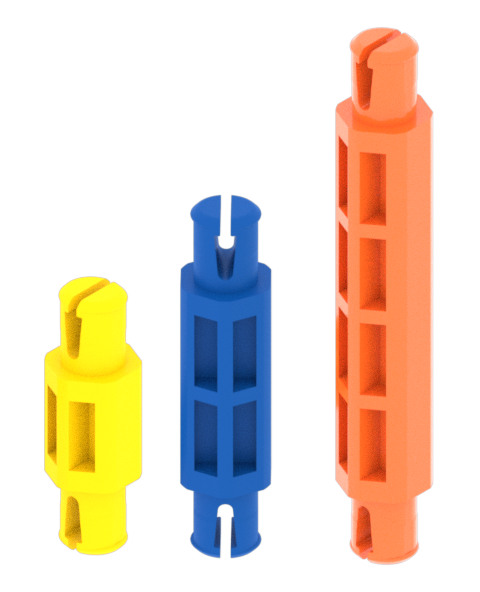 Diagrama de todas las piezas de Standoff en el kit VEX GO.