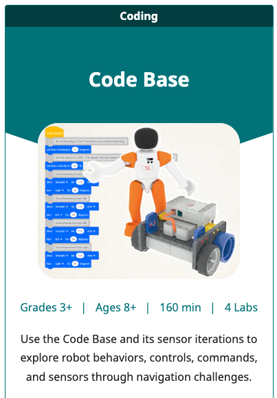 GO STEM Lab Unit-Kachel für die Code Base Unit.