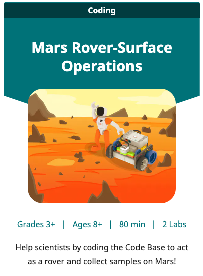 GO STEM laboratorijas vienības flīze Mars Rover virsmas operāciju vienībai.