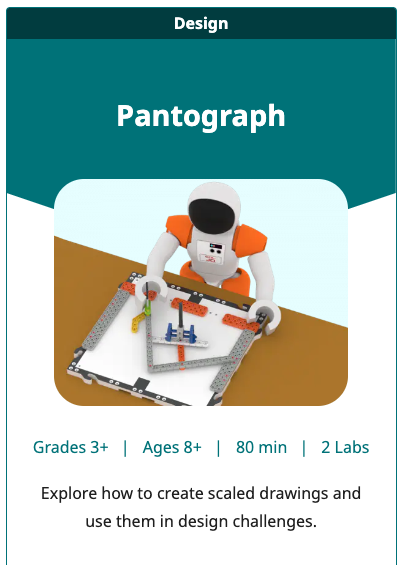 パンタグラフ ユニット用の GO STEM ラボ ユニット タイル。