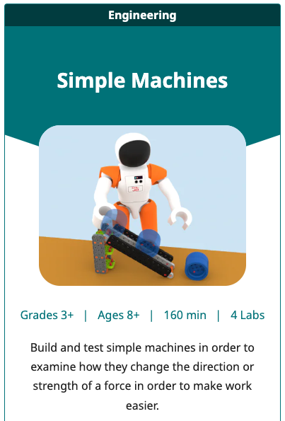 GO STEM Lab Unit csempe a Simple Machines egységhez.