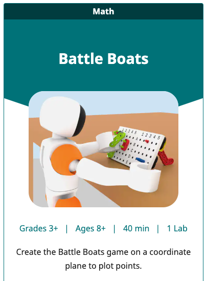 GO STEM Lab-Einheitskachel für die Schlachtbooteinheit.