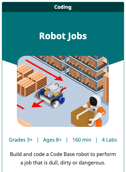 Mosaico de unidad de laboratorio GO STEM para la unidad de trabajos robóticos.